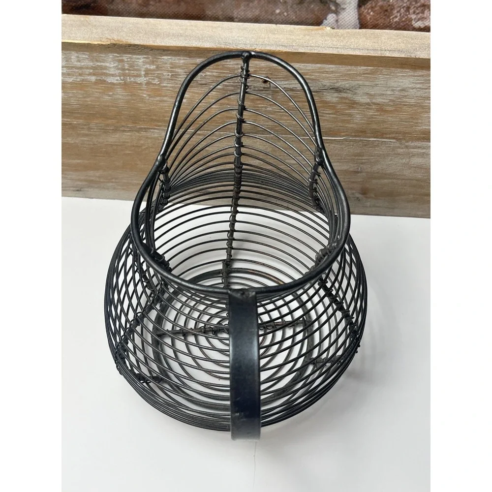 Wire Basket Pitcher Style Home Decor Black Metal